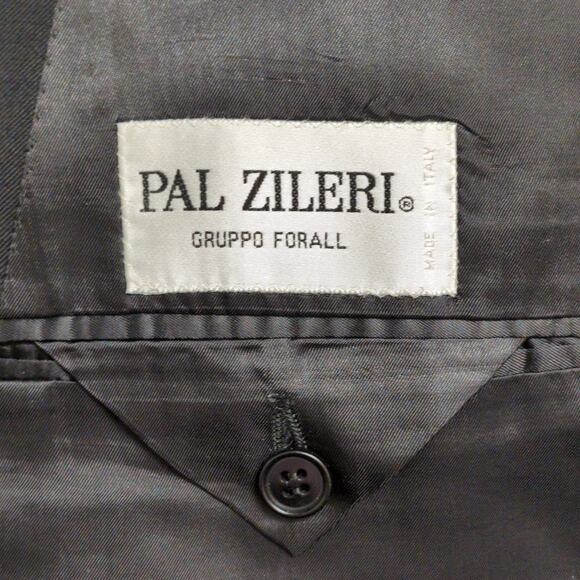 Pal Zileri Black Wool Double Breasted Blazer (54R/44R) Italian Power Suit Style - Picture 8 of 12